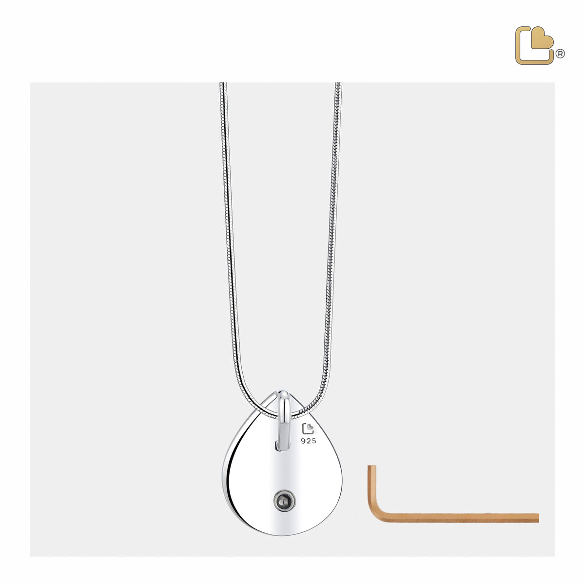 PD1026   Drop Ashes Pendant Pol & Bru Rose Gold Vermeil