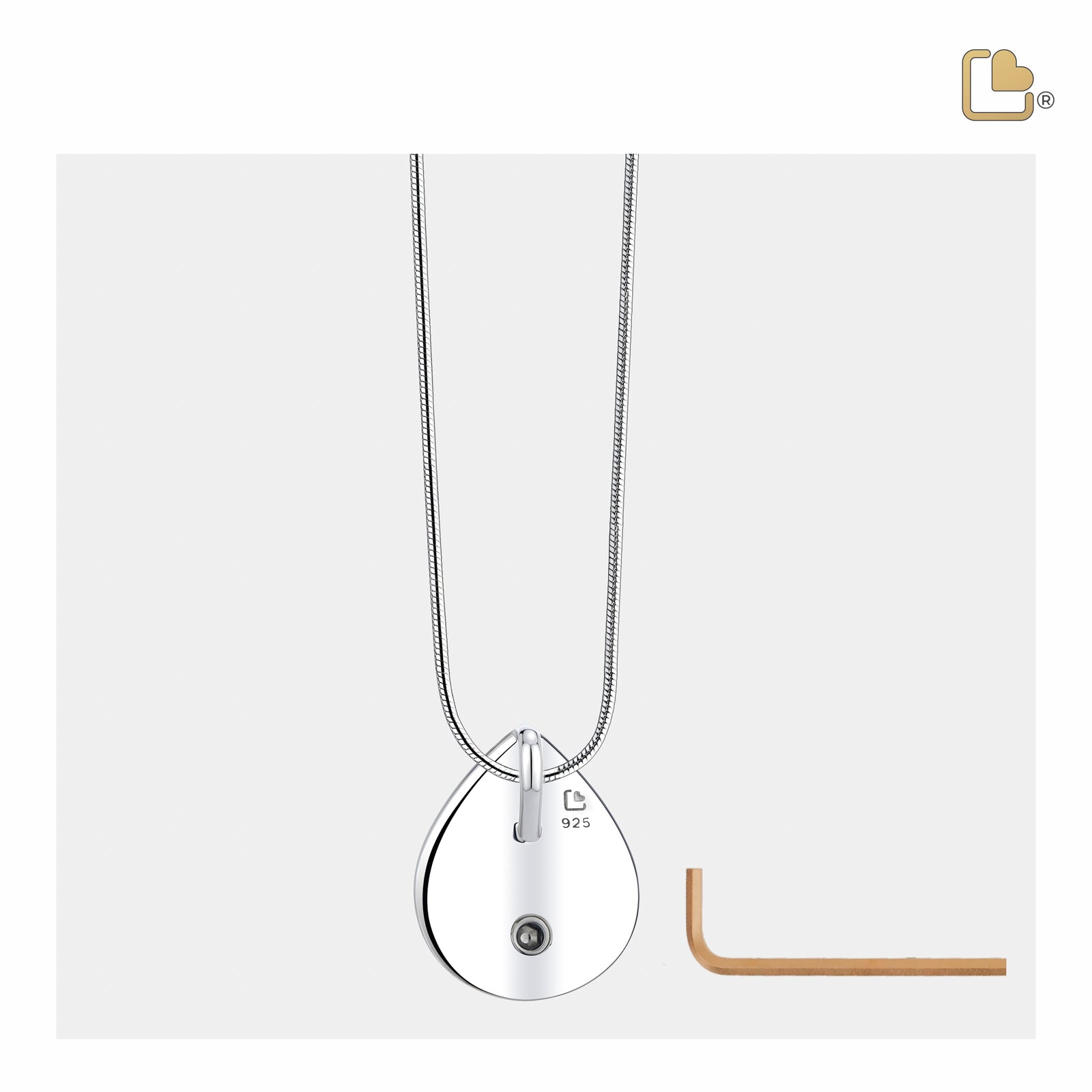 PD1026   Drop Ashes Pendant Pol & Bru Rose Gold Vermeil