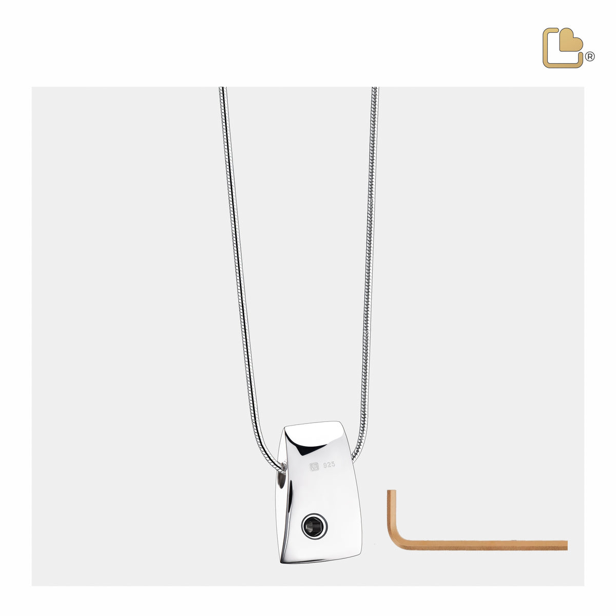 PD1120   Tribute Ashes Pendant Bru Silver