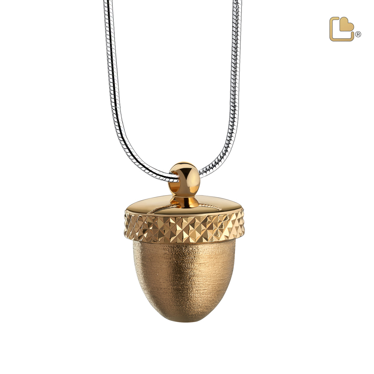 PD1341   Acorn Ashes Pendant Pol &amp; Bru Gold Vermeil