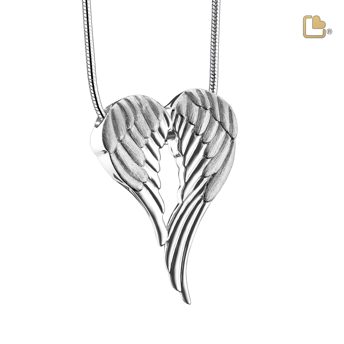 PD1370   AngelWings Ashes Pendant Pol &amp; Bru Silver