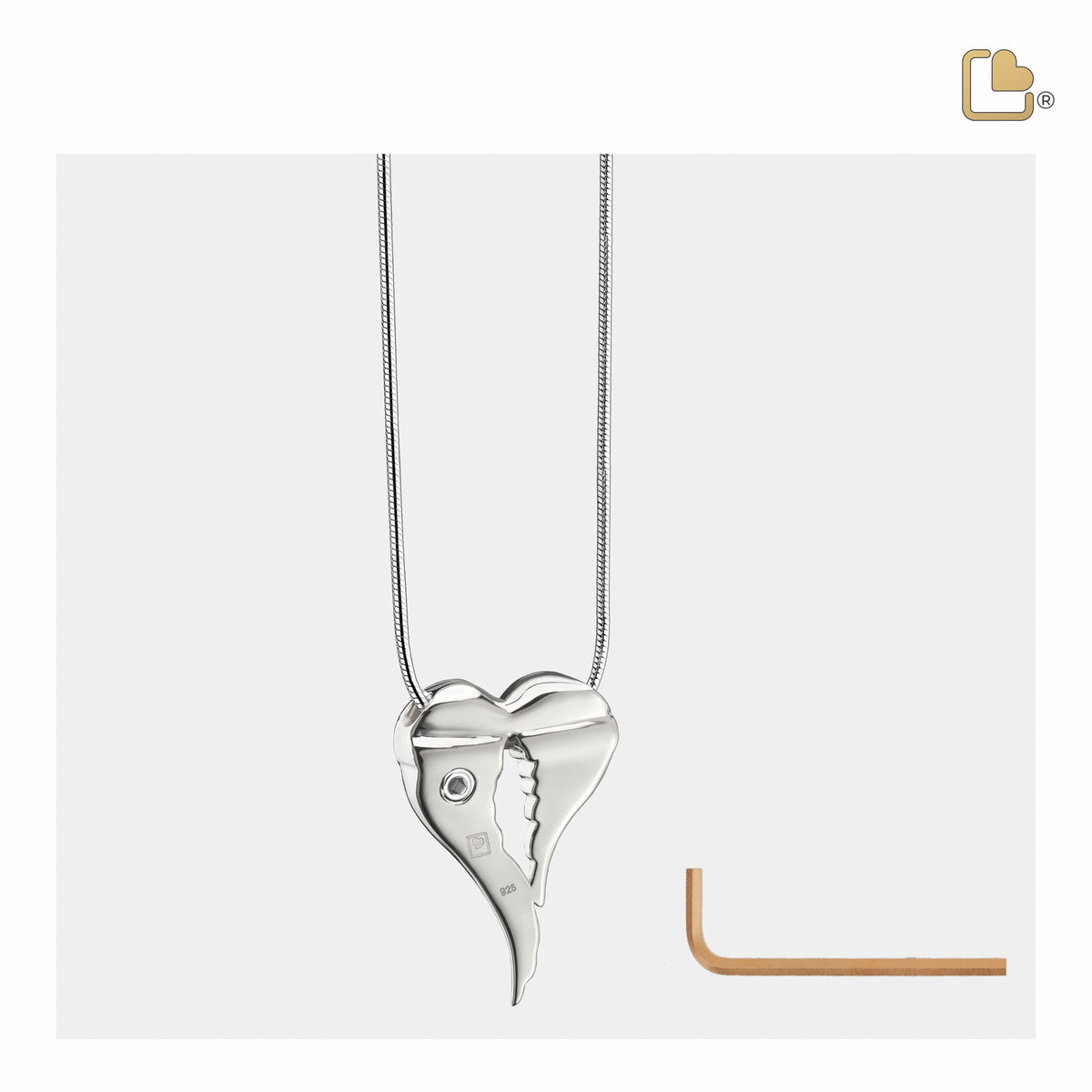 PD1370   AngelWings Ashes Pendant Pol & Bru Silver
