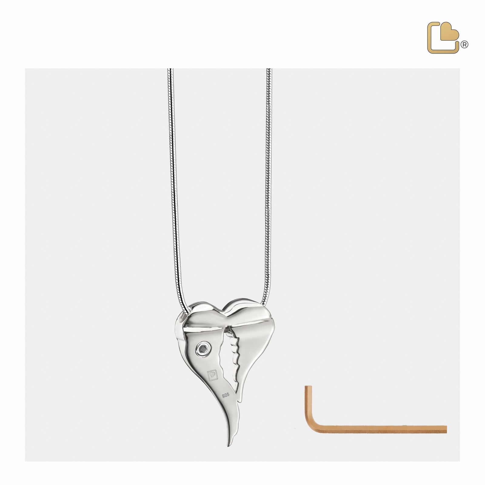 PD1370   AngelWings Ashes Pendant Pol & Bru Silver