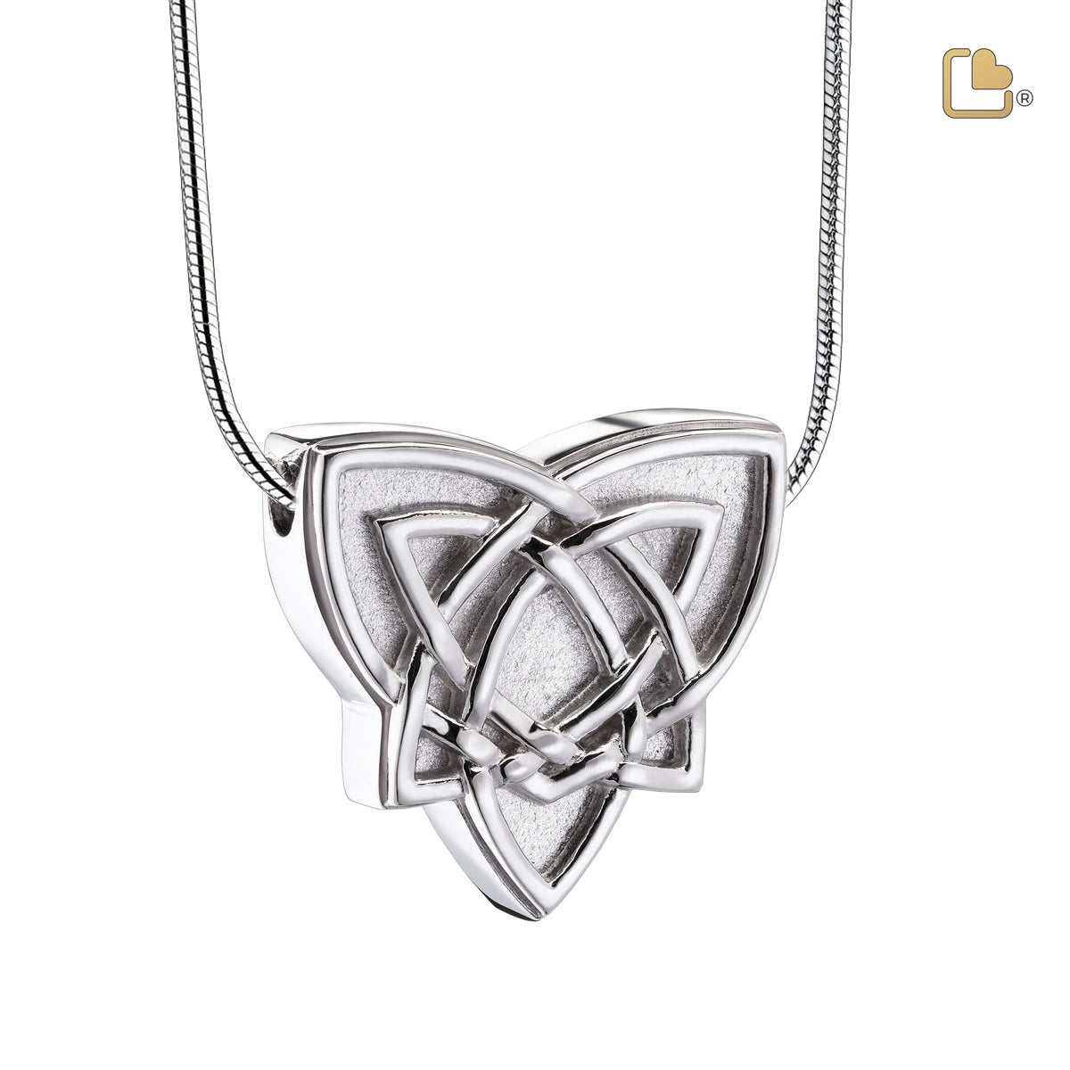 PD1490   CelticTrinityKnot Ashes Pendant Pol &amp; Bru Silver