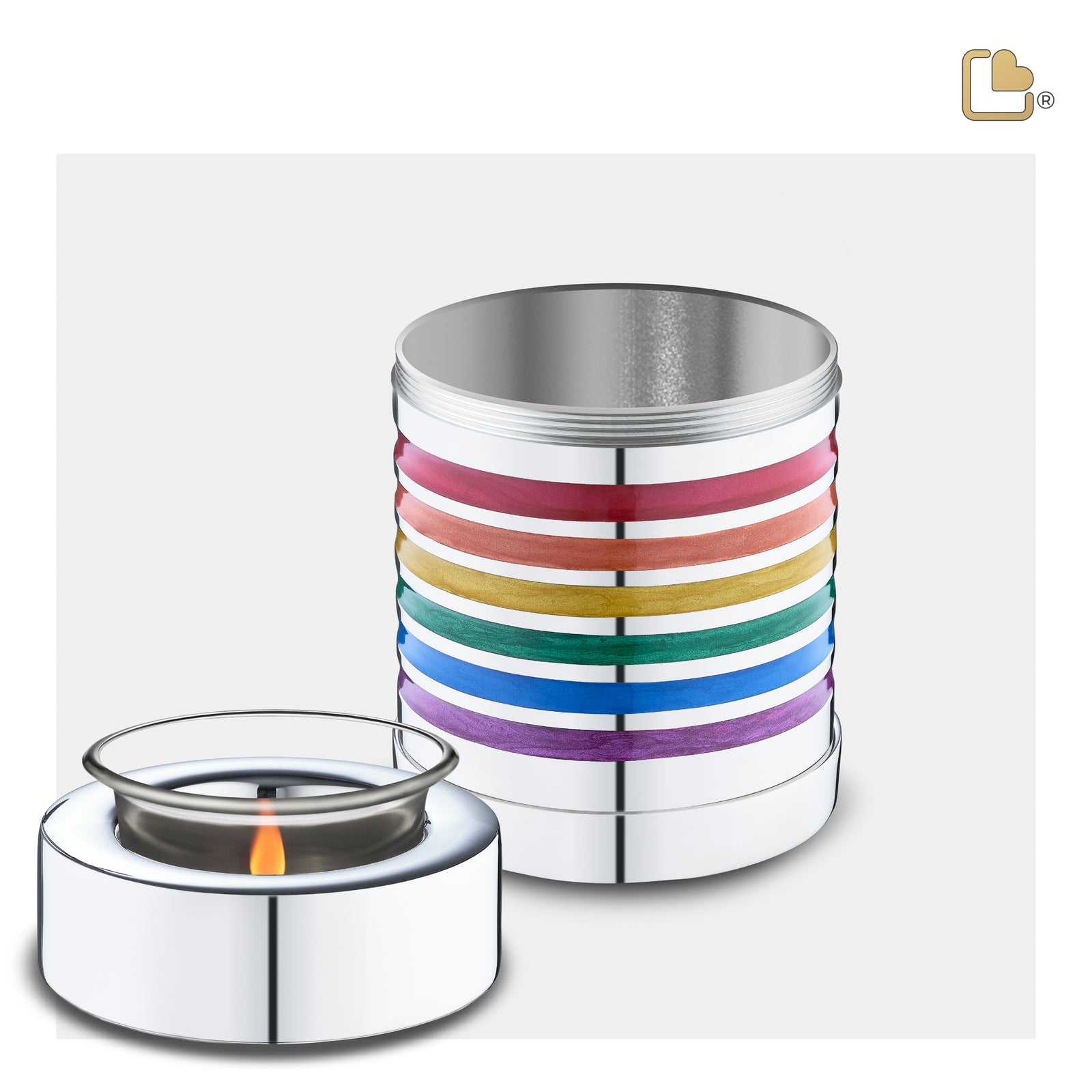 T222   ArtDeco Pride Tealight Urn Pol Silver
