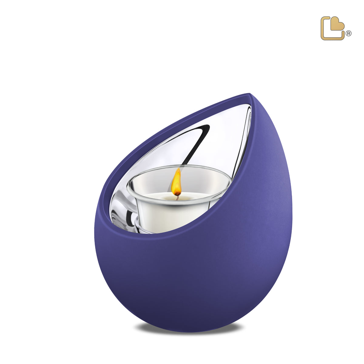 T586   Drop Tealight Urn Navy &amp; Pol Silver