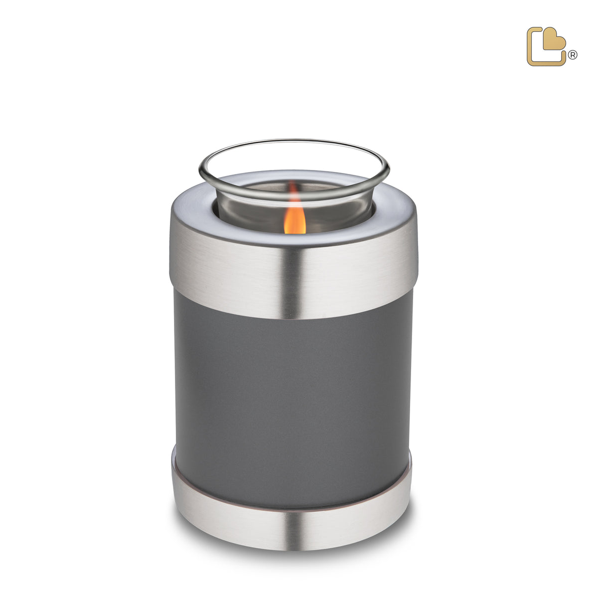 T673   Tealight Urn Slate &amp; Bru Pewter